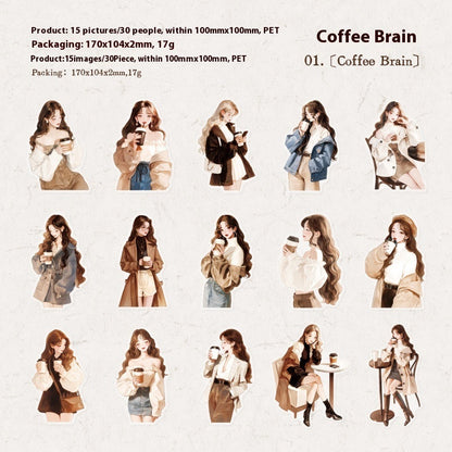 Sticker arôme de café illustration douce