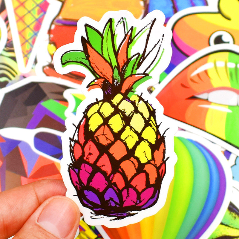 Sticker arc-en-ciel design varié