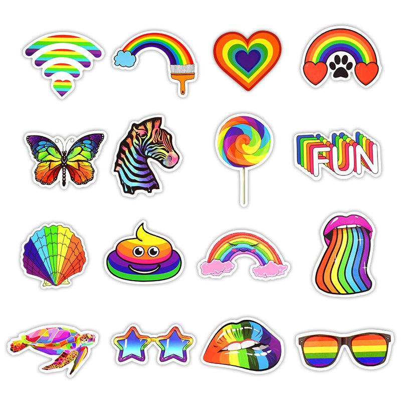 Sticker arc-en-ciel couleurs vives