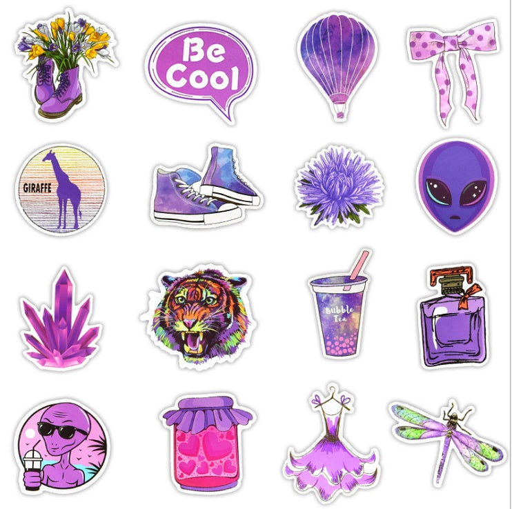 Sticker graffiti violet pour valise