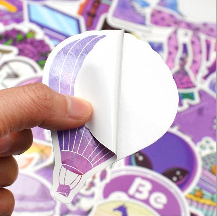 Sticker graffiti violet skateboard guitare