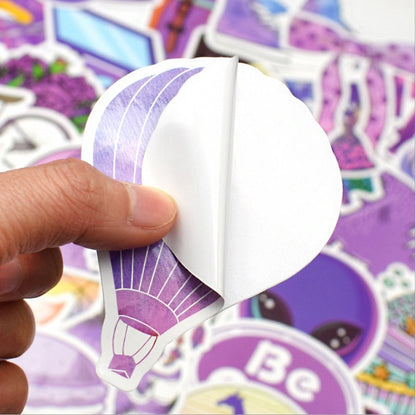 Sticker graffiti violet skateboard guitare