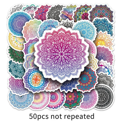 Sticker mandala pour valise objets quotidien