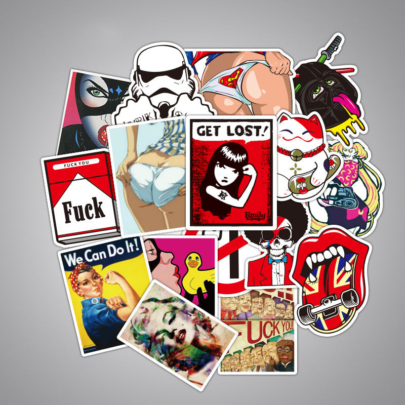 Stickers laptop doodle polyvalents skateboard vélo