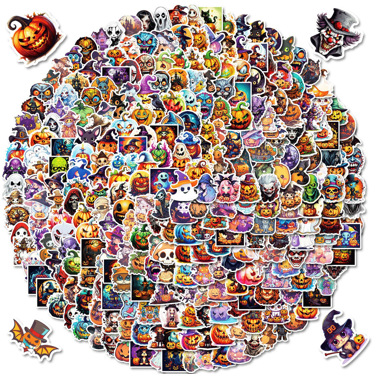 Sticker citrouille Halloween coloré