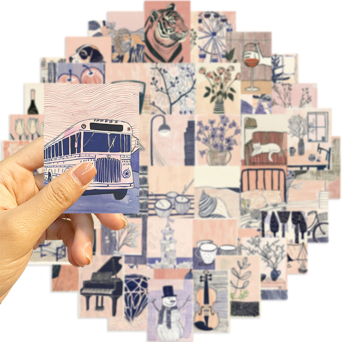 Planche stickers art pour mur et objets