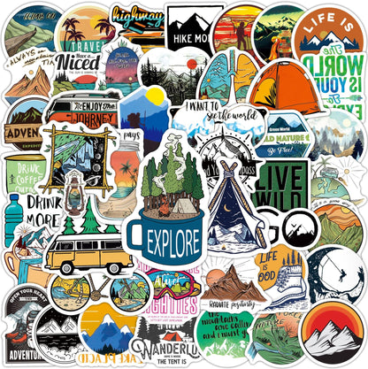 Sticker laptop style graffiti randonnée