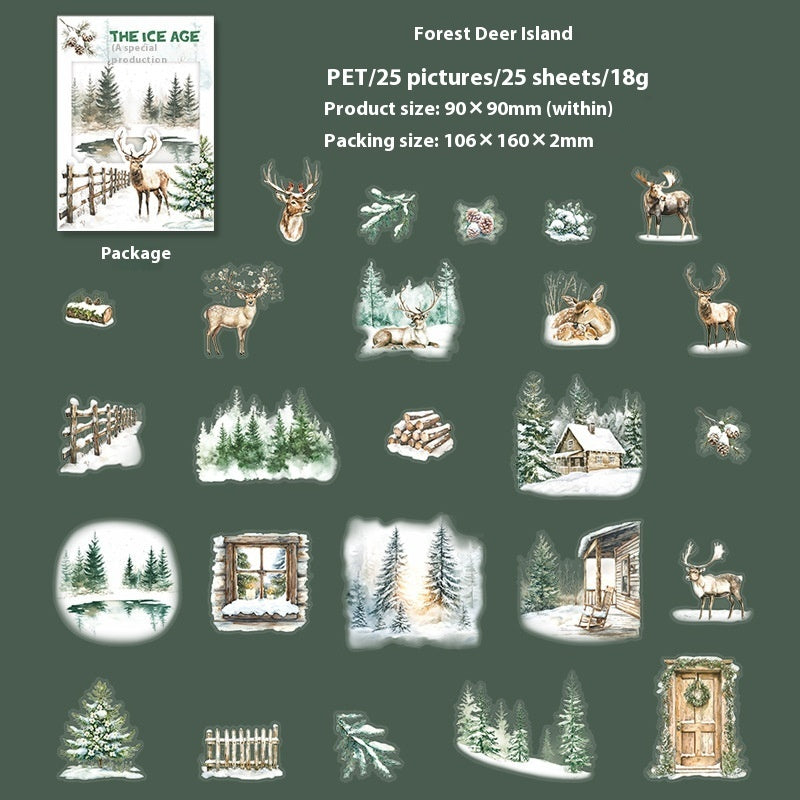 Planche stickers animaux hiver pour journal
