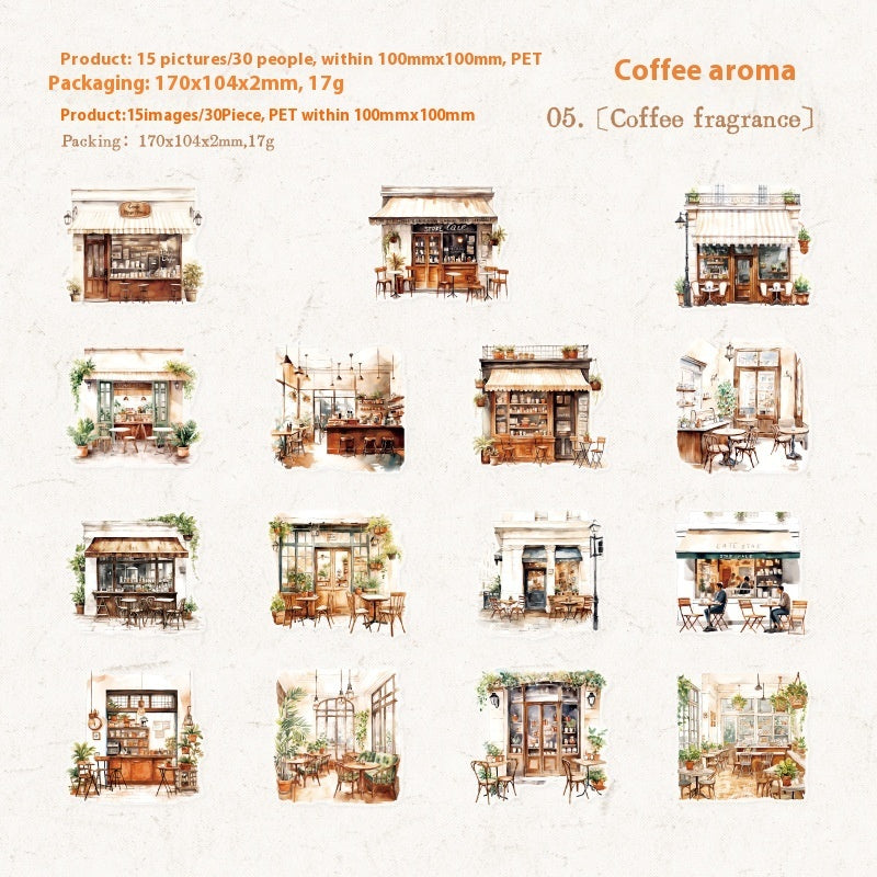 Sticker thème café esthétique cozy