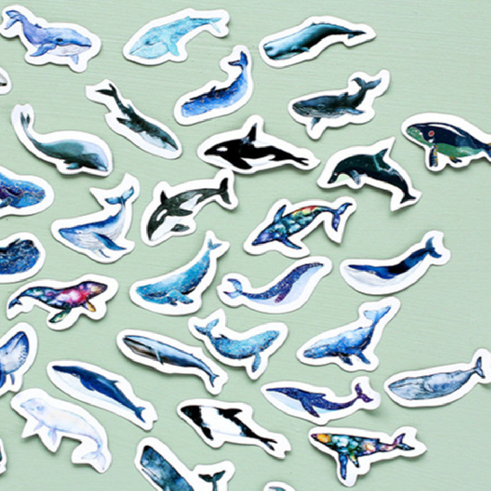 Planche stickers baleine style japonais 45 pièces