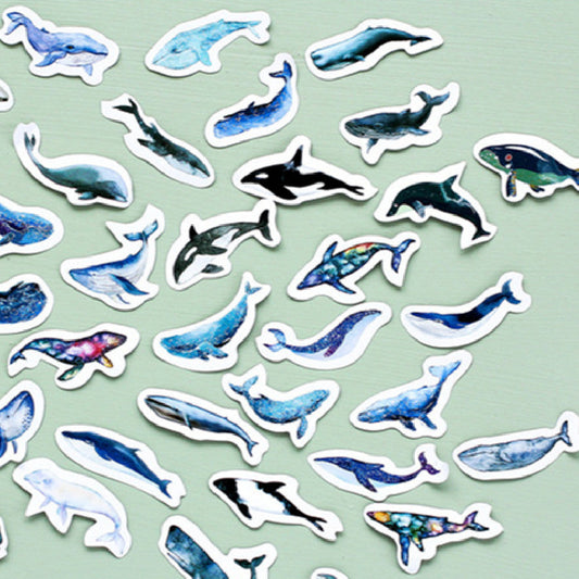 Planche stickers baleine style japonais 45 pièces