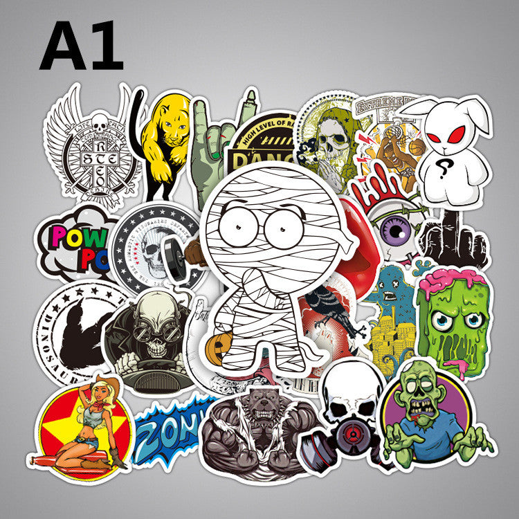 Sticker doodle pour valise et vélo