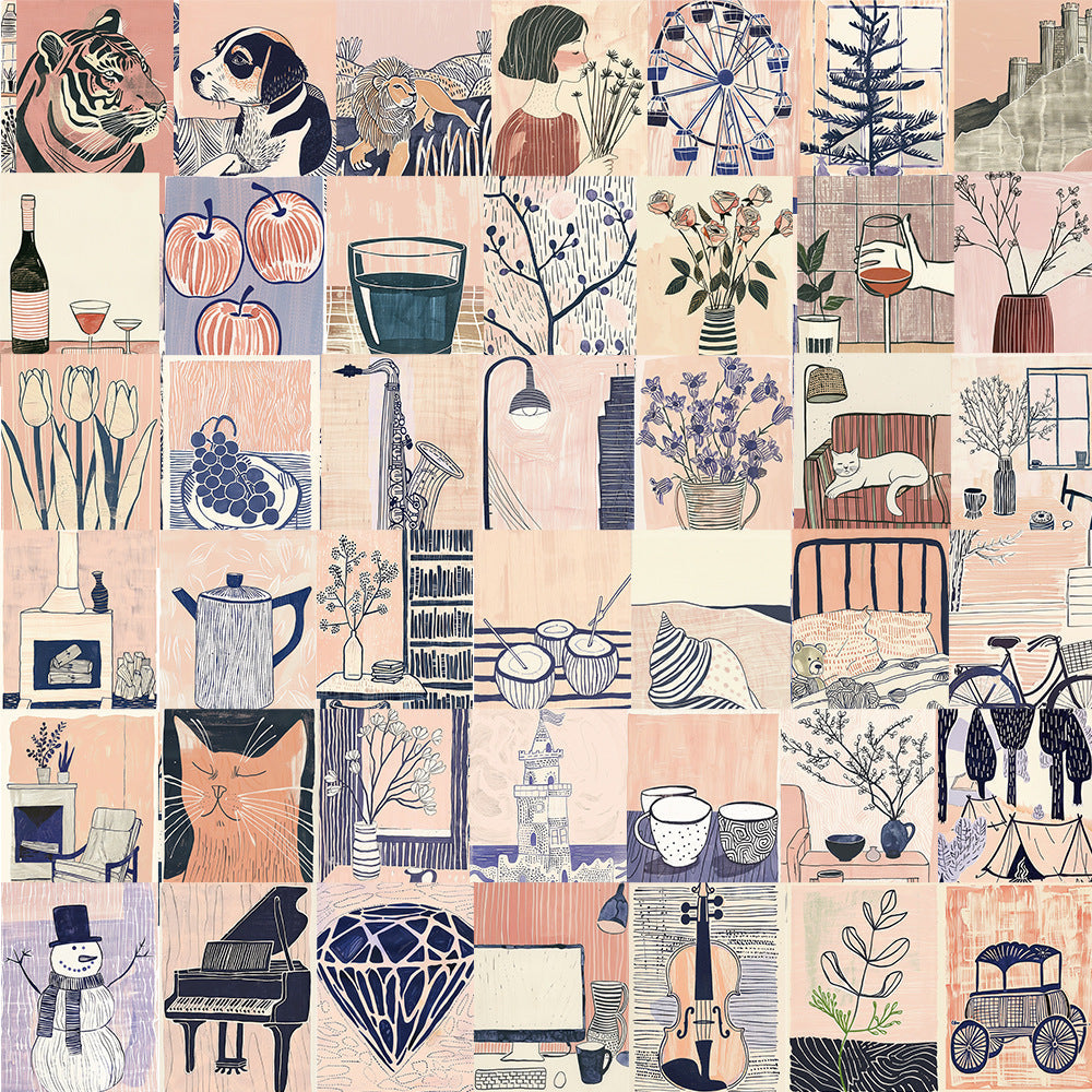Sticker art abstrait coloré pour cahier