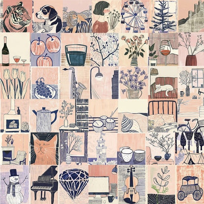 Sticker art abstrait coloré pour cahier