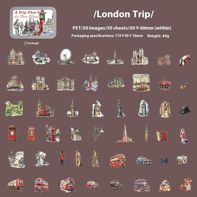 Sticker destinations voyage carnet résistant