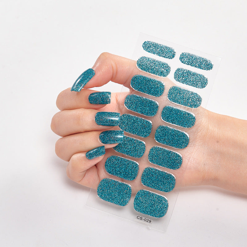 Stickers ongles couleur unie 16 pièces