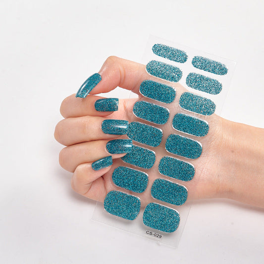 Stickers ongles couleur unie 16 pièces