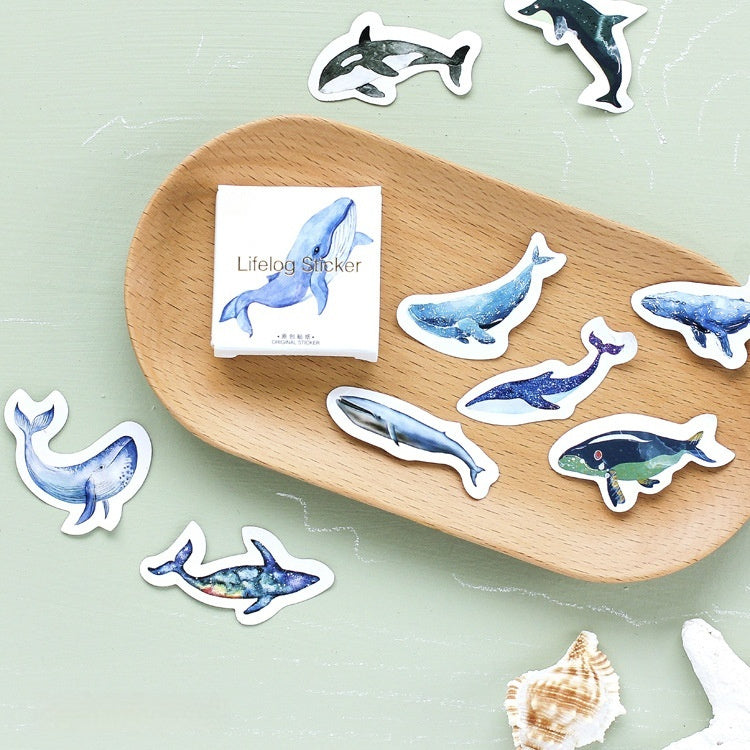 Planche stickers baleine univers cozy