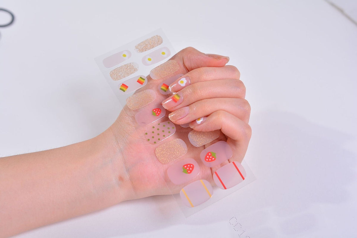 Stickers ongles gel effet bronzing 3D design 50