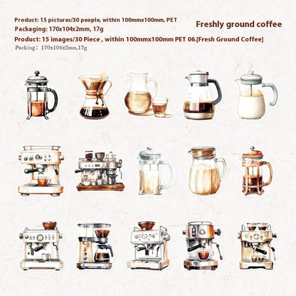 Sticker collection café coffee house cozy