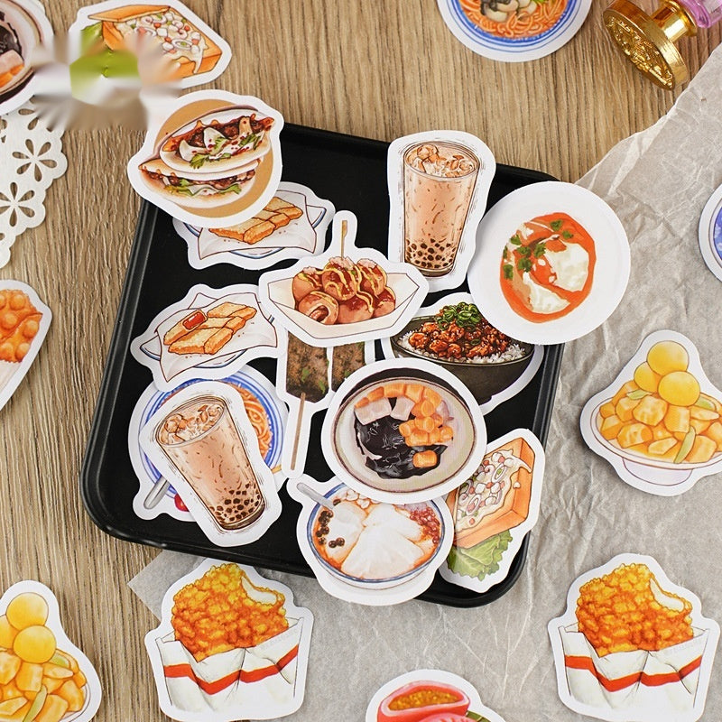 Sticker snack marché de nuit rétro