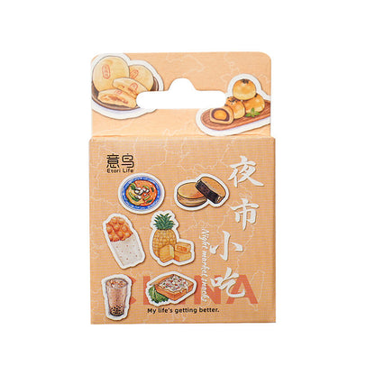 Sticker marché de nuit design chaleureux