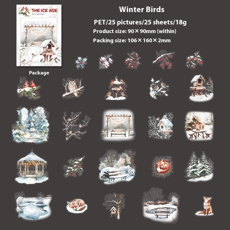 Sticker loup blanc hiver cozy