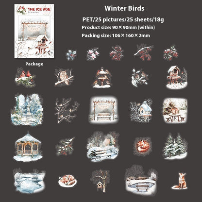 Sticker loup blanc hiver cozy