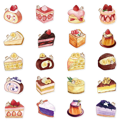 Sticker gâteau illustration chaleureuse cozy