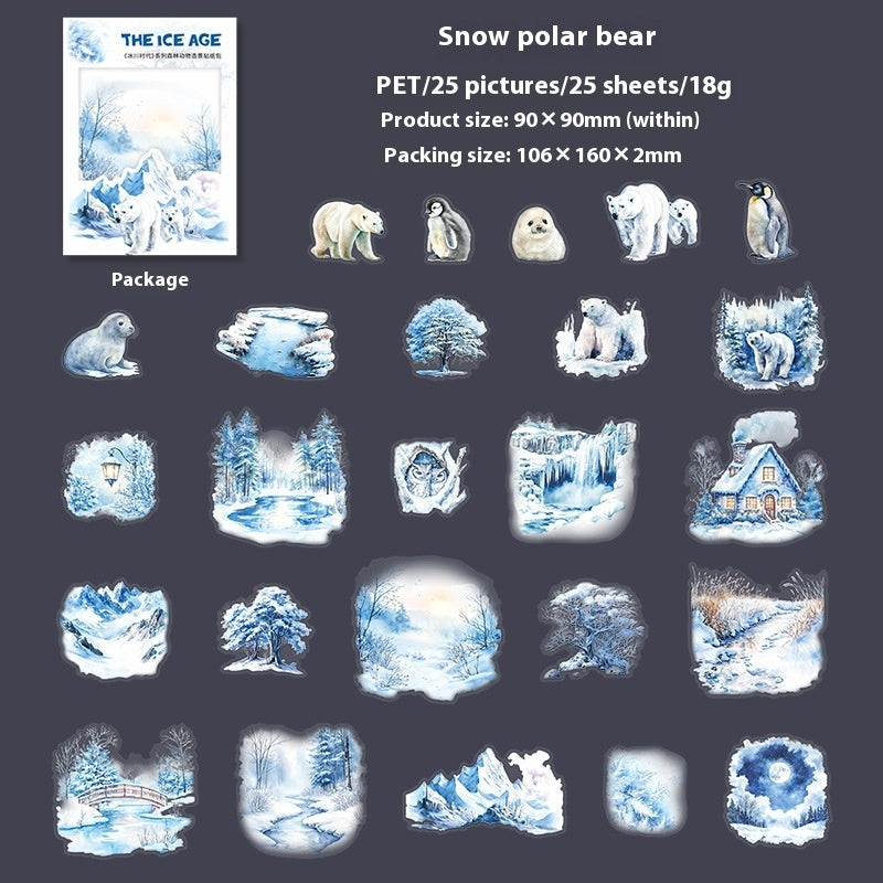 Sticker paysage enneigé cozy ambiance