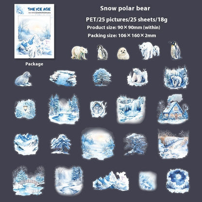 Sticker paysage enneigé cozy ambiance